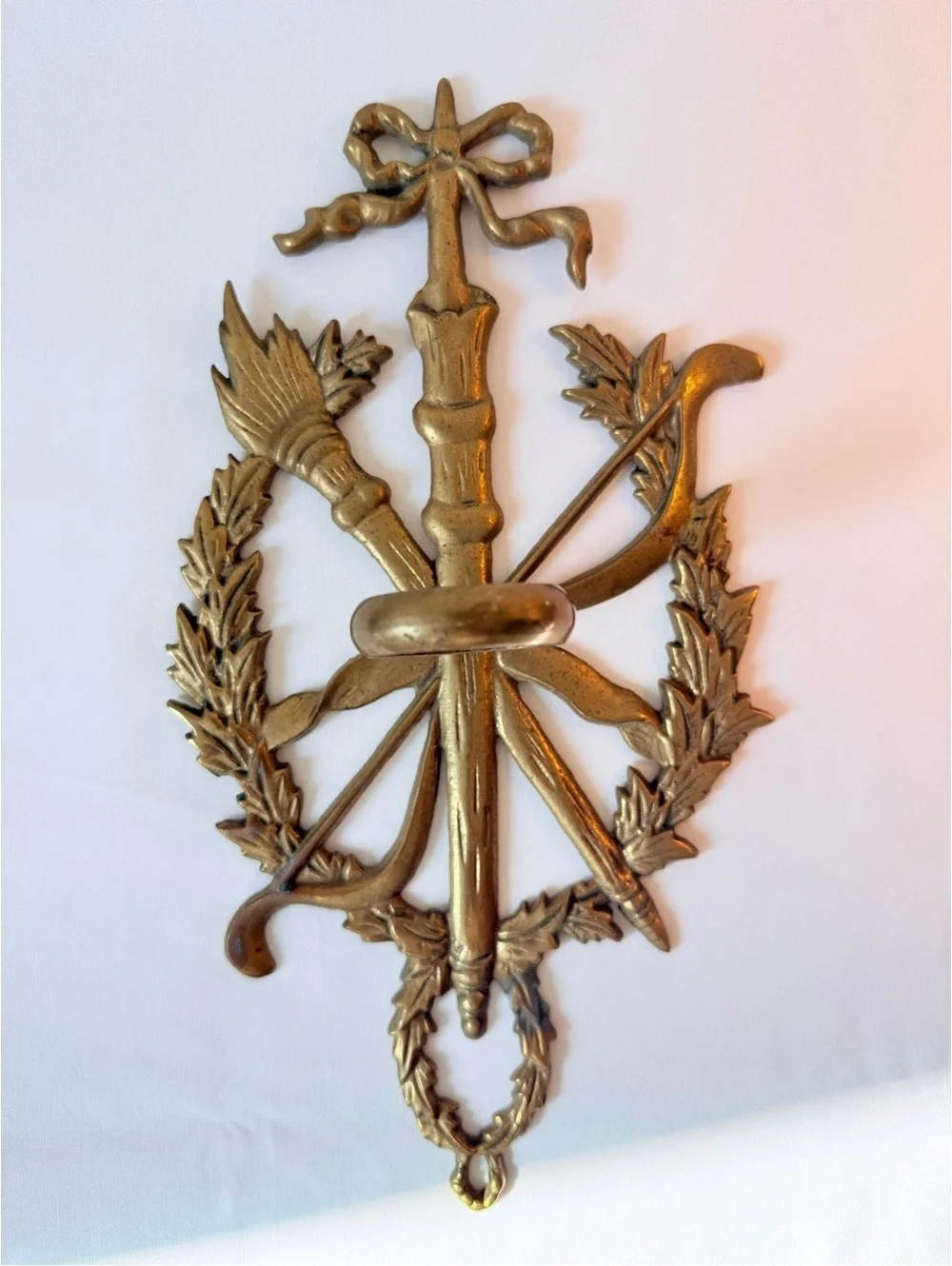 Antique French Style Trophy of Love Wall Plaque | Cupid Bow Quiver Torch  Laurel
